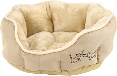 Килимок для собак та котів Dehner Lieblinge Sammy, овальний, 57 x 52 x 14 см, поліестер, бежевий