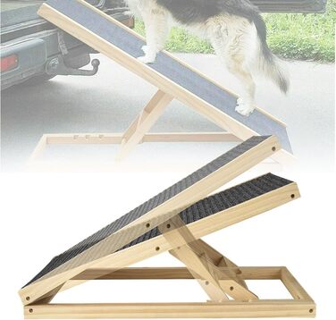 Сходинки для собак, складані, 100 см, регульована висота, дерев'яна рампа для собак, для дивана, авто, ліжка, з антиковзким покриттям