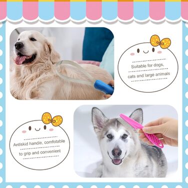 KALAMANDA Щітка для грумінгу собак та котів, двостороння, з нержавіючої сталі, з гребінцем, для грубої та тонкої шерсті, для догляду за кіньми