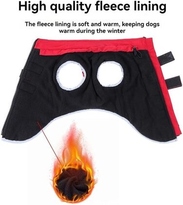 Тепла куртка для собак, зимовий одяг з іменем та номером телефону, світловідбиваюча, водонепроникна, вітронепроникна, флісова куртка для собак