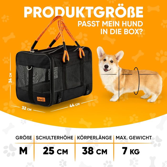 Транспортна сумка для собак Schleppo, 7 кг, дихаюча - для автомобіля та дому - водовідштовхувальна та безпечна - також підходить для транспортування котів - переноска для собак