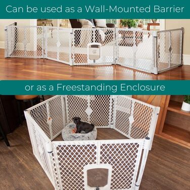 Laufstall для собак North States MYPET Petyard, розкладний, 6 панелей, 66 см, сірий (для дому та вулиці)