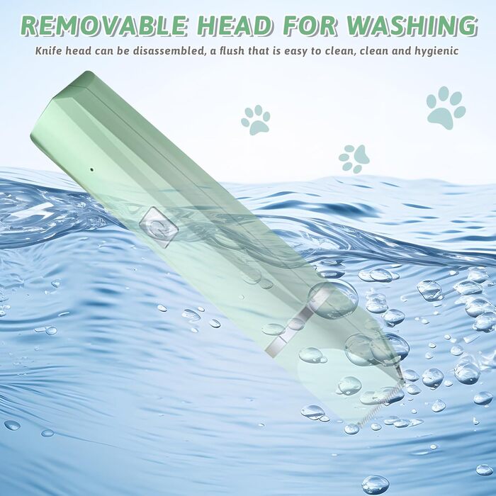 Машина для стрижки собак та котів 4-в-1, з 4 насадками, триммер для лап, точилка для кігтів, вологостійка, для тіла, обличчя, зеленого кольору