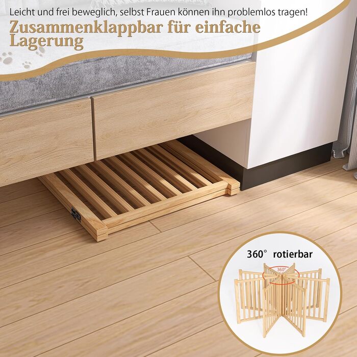 Двері-загородження для собак Pshelfy Holztür: дерев'яні, складні, для дому, 58 см