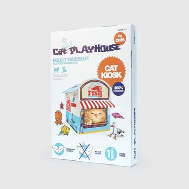 SUCK UK Картонна іграшка-подряпування для котів | Іграшка для котів | Картонний кігтетоп | Кіт | Коти | Картон для дряпання (Кіоск)