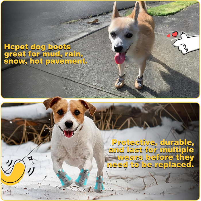 Чоботи для собак Hcpet: дихаючі, з світловідбиваючими ремінцями, антиковзні, для маленьких собак, 4 шт., оливковий (розмір 1, блакитне озеро)