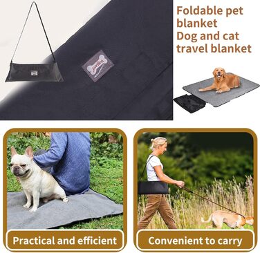 Водонепроникна ковдра для собак, туристична ковдра для собак, 100 x 70 см. Підходить для дому та відпочинку на природі
