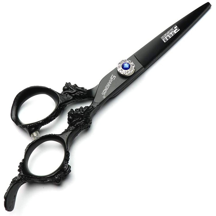 Професійний набір перукарських ножиць Sharonds 6 дюймів для стрижки та филирування, нержавіюча сталь, чорний