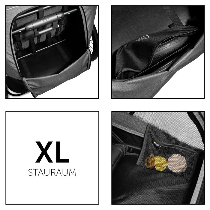 Дитячий велопричіп-візок 2в1 Hauck Dryk Duo для 2 дітей (від 6 місяців, до 120 см або 22 кг), сірий Melange