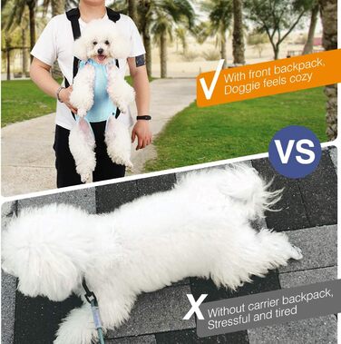 Рюкзак для тварин Pawaboo: переноска для собак та котів, блакитний, розмір M