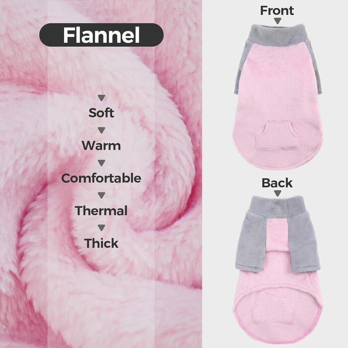 Теплий зимовий пуловер для кота Сфінкс (Рожевий, S) - Зимовий одяг для котів, флісова куртка, пуловер