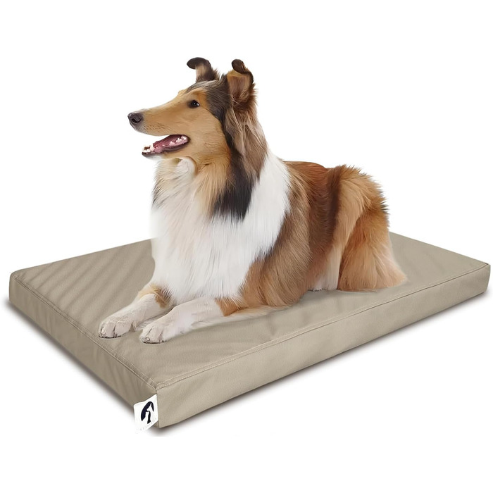 Ортопедична подушка для собак середніх порід - коричнева, з антиковзаючою основою, з штучної шкіри, миється, розмір 99 x 63 x 7 см