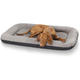 Лежак для собак Knuffelwuff Jerry XXL 120x85 см, сірий, штучна шкіра, знімний чохол, антиковзке дно, для великих, середніх і малих собак, праний