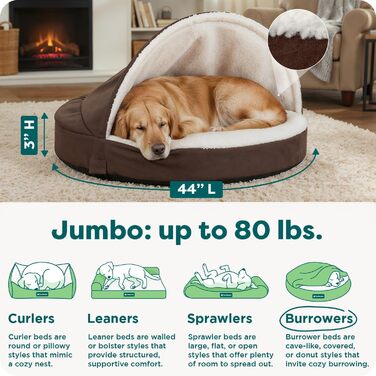 Ортопедичне ліжко для собак Furhaven, середнього та малого розміру, 66 см, знімний, пральний чохол, для собак до 13,6 кг – Sherpa & Wildleder Snuggery – Колір: Синій, розмір: 66 см (Espresso, L 112 x B 112 x H 8 см)