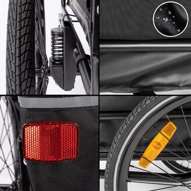 Причіп для собак CXWXC 2-в-1: велосипедний та візок для собак з амортизаторами, синій. Максимальне навантаження 40 кг