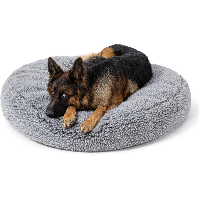 Крісло-ліжко для собак Toutwool - стійке до кусання, кругле, м'яке, для агресивних собак, 63 см, сірий (XL)