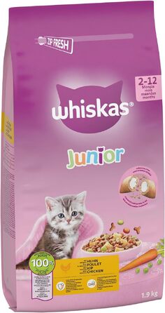 Сухий корм для котів Whiskas Junior з куркою, набір 5 x 800 г