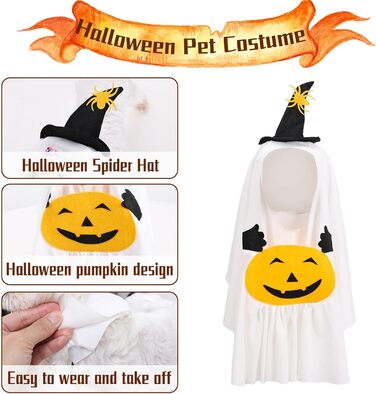 Костюм на Хелловін для домашніх тварин BT Bear, павук, для собак, розмір L, білий