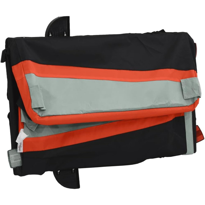 Причіп для велосипеда, вантажний/для собак, чорно-помаранчевий, 45 кг, сталь, для щоденного транспортування, універсальний, легко монтується