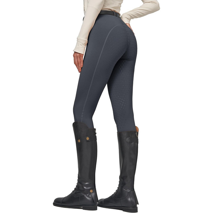 Спортивні штани для верхової їзди WILLIT жіночі зимові утеплені флісом, з силіконовим повним захопленням, термо штани з кишенями та петлями для ременя, M, темно-сірий