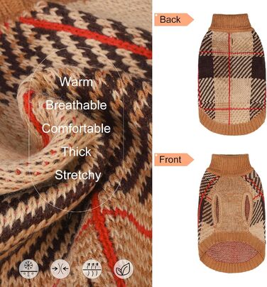 Пуловер для собак маленьких та середніх порід, цуценят, дівчаток та хлопчиків. З коміром-горловиною. Теплий, м'який пуловер для собак та котів. Ідеально для холодної погоди. Розміри: XXS (спинка 8', груди 12', шия 8'), XS (спинка 10', груди 14', шия 9'), 
