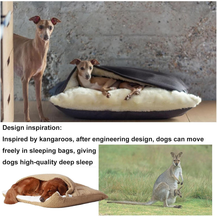 Спальник для собак з дахом, затишне ліжко-печера для собак, теплий зимовий плюшевий лежак з капюшоном, ліжко для котів зі знімним дахом, диванчик для собак маленьких та середніх порід (Бежевий, 60x50x23 см)