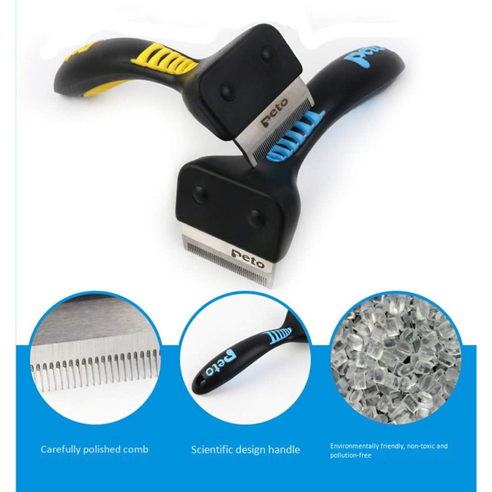 Інструмент для видалення шерсті для собак та котів (для короткої та довгої шерсті), рожевий