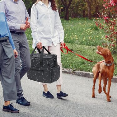 Чемодан-переноска для собак MyDays, валіза для тварин, переноска на вихідні з розкладним миском (Чорний)