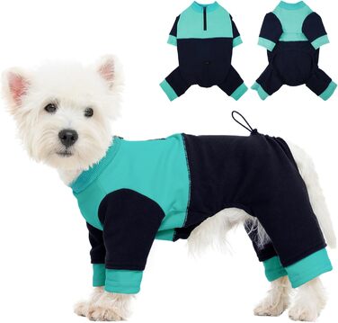 Теплий флісовий собачий светр Kuoer для маленьких собак, зимовий одяг, зелений (XS, синій)