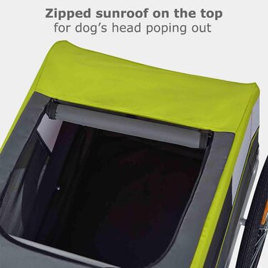 Причіп для собак Tiggo VS Pets M - велосипедний причіп для собак, 80201 (зелений)