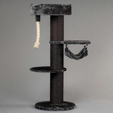Дряпка для великих котів RHRQuality Maine Coon Sleeper Crown 150 см, кремова, товсті сизалеві стовпи 20 см