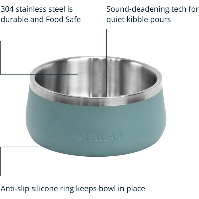 Hundenapf Ruffwear Basecamp Edelstahl, легкий та портативний, зелений River Rock