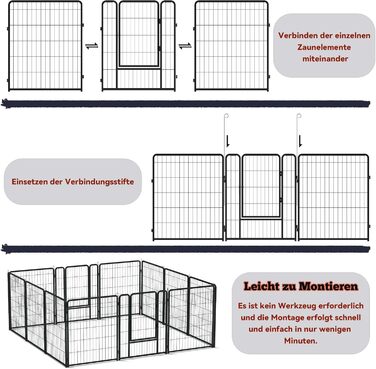 Вольєр для цуценят Froadp 6-TLG, 65 x 80 см: загон для собак, вольєр, огорожа, 6 елементів