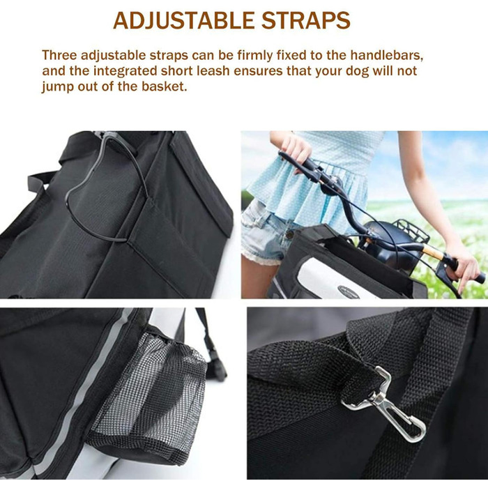 Фарбована сумка на велосипед для тварин, кошик для собак і котів, кошик для руля велосипеда, рюкзак для тварин, знімний кошик для руля велосипеда, для пікніків, шопінгу, подорожей, кемпінгу, коричневий