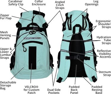 K9 Sport Sack рюкзак-переноска для собак, вентиляція, регульований, для малих і середніх порід, ветеринарне схвалення, сірий, розмір L