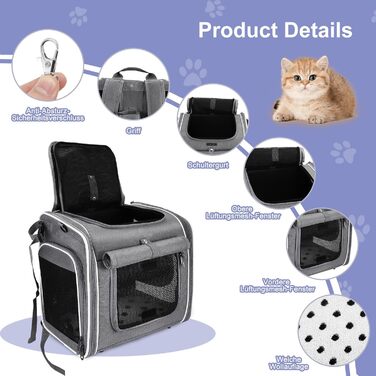 4-в-1 Корзина для собак на велосипед: корзина, рюкзак, велика сумка для котів та собак (до 8 кг)