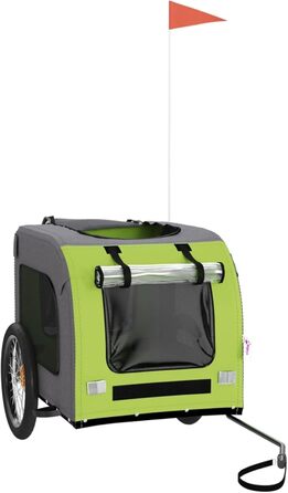 Транспортна переноска для собак та котів з металевим каркасом, Oxford-тканина, PVC-дах, 45 кг, зелено-сіра, Model93836