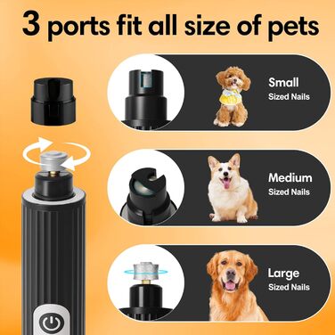 Шліфувальник кігтів для собак HOSSOM - безпечний інструмент для догляду за кігтями собак великих, середніх та малих порід