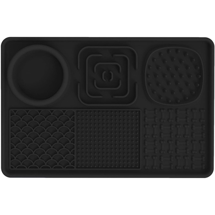 Килимок для собак і котів з силікону з присосками, антипригарний, для ласощів та ігор (Чорний)