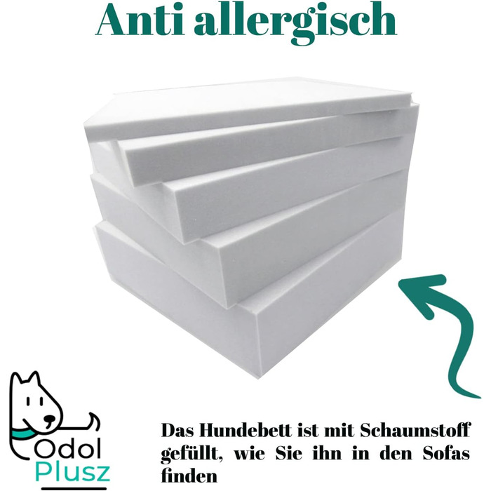 Ліжко для собак Odolplusz з двостороннім подушкою 100x70 см | Зручне собаче ліжко | Подушка з гіпоалергенного поліуретану (Сірий - Зірки)