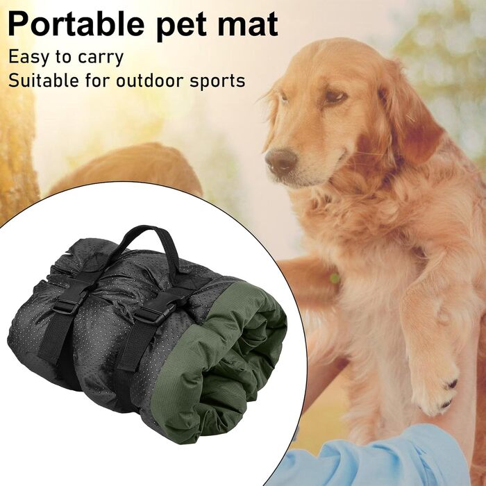 Водонепроникний килимок для собак 90 x 60 см, зручна подорожня ковдра для собак та котів, миється, підходить для подорожей, кемпінгу, авто та дому (зелений)
