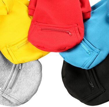 Теплий зимовий халат для собак з кишенею Jecikelon. Худі для цуценят, тепла одіяння для маленьких собак, чихуахуа. Розмір X-Large, чорний.