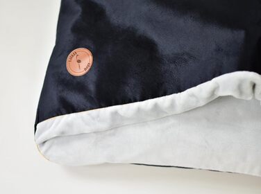 М'яке ліжко для собак та котів середнього та малого розміру з капюшоном, неслизьке, миється, дизайн Lauren, NEL (M 80 x 60 см), чорний колір