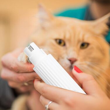 Шліфувальник для собачих кігтів | 3-ступеневий акумуляторний портативний шліфувальник кігтів з LED | Компактний інструмент для догляду за кігтями - для дорослих, сім'ї, друзів, жінок та чоловіків (білий)