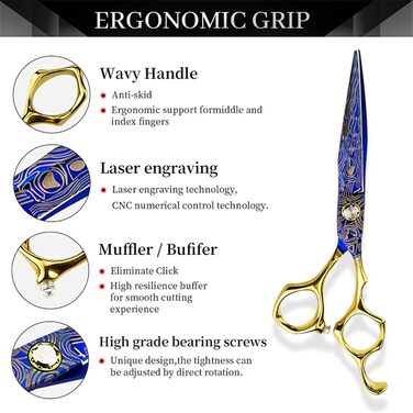 Набір професійних ножиць для грумінгу собак 6 дюймів (прямі та розріджуючі)