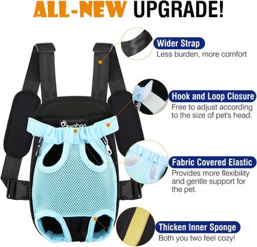 Рюкзак для тварин Pawaboo: переноска для собак та котів, блакитний, розмір M