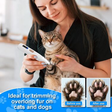 Професійний триммер для тварин PawTrim Pro з LED-підсвічуванням: бездротовий, водонепроникний, USB-зарядка, для собак, котів, догляду за лапами, вухами, обличчям та тілом