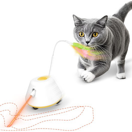 Інтерактивна іграшка для котів TGFIX 3 в 1 – електрична, з колесами та лазером, розвиваюча, з USB-зарядкою (жовта)