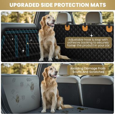 Захист для багажника автомобіля для собак, XL, чорний. Водонепроникний килимок-органайзер для собак, сумісний з SUV, седаном та фургоном