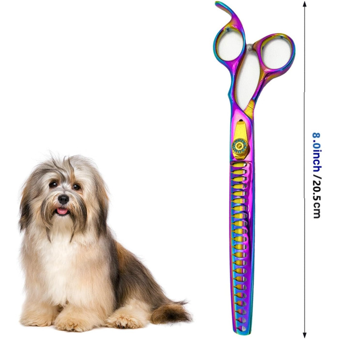 Професійна ножиця для грумінгу собак, 21 см - ножиці для витончення шерсті та стрижки, чорного кольору